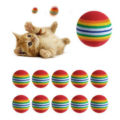 10 бр. Цветни домашни любимци Rainbow Foam Fetch Balls Трениране на интерактивни кучета Забавна играчка