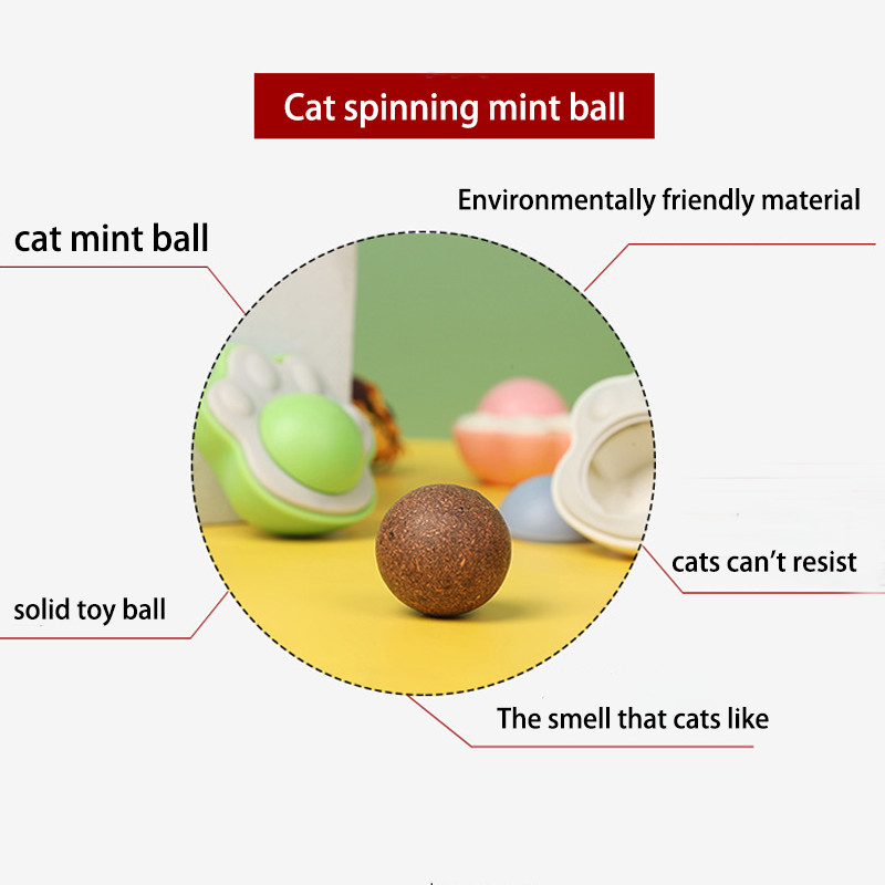 Kassinaerist seinapallimänguasjad kassidele Hammaste puhastamine Licking Balls lemmikloomatarbed Tervislik kassinaerise pallisein Stick-on Natural Snack Candy