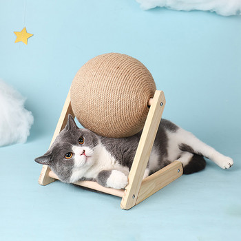 Cat Toys Ξύλινη σανίδα Ξυσίματος Γάτα Ξύσιμο Μπάλα Γάτα Τρίψιμο Πατών Παιχνίδια Σιζάλ Σχοινί Μπάλα Γάτα Διαδραστικό παιχνίδι Παιχνίδι Γάτα Προμήθεια