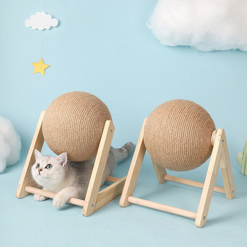 Cat Toys Ξύλινη σανίδα Ξυσίματος Γάτα Ξύσιμο Μπάλα Γάτα Τρίψιμο Πατών Παιχνίδια Σιζάλ Σχοινί Μπάλα Γάτα Διαδραστικό παιχνίδι Παιχνίδι Γάτα Προμήθεια