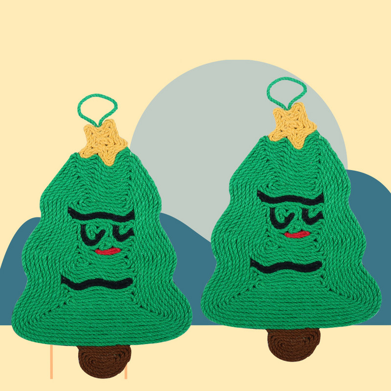 Igračke za grebanje božićnog drvca za mačku Jastučići od konoplje od sisala Kandža za mljevenje Samostalna igra Daska za grebanje od sisala Mačići za igru Potrepštine za kućne ljubimce