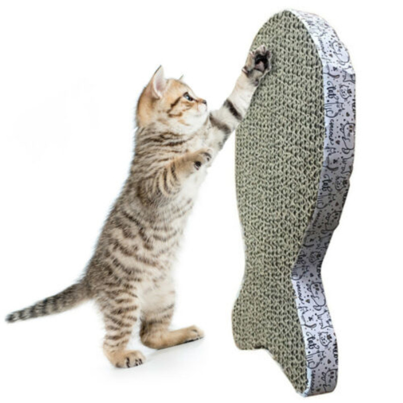 Mini zgârietor de pisici Accesorii pentru animale de companie Scratch Pad Jucărie rezistentă la uzură Pește Cap de pisică Model de fluture