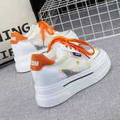 Ljetne tenisice s visokom platformom - prozračna tkanina na vezanje za žene