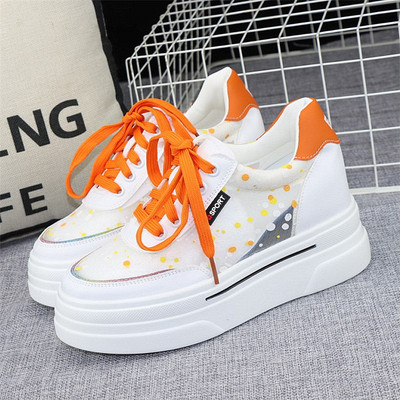 Ljetne tenisice s visokom platformom - prozračna tkanina na vezanje za žene