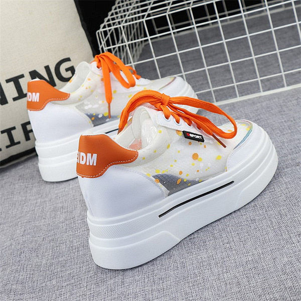 Ljetne tenisice s visokom platformom - prozračna tkanina na vezanje za žene