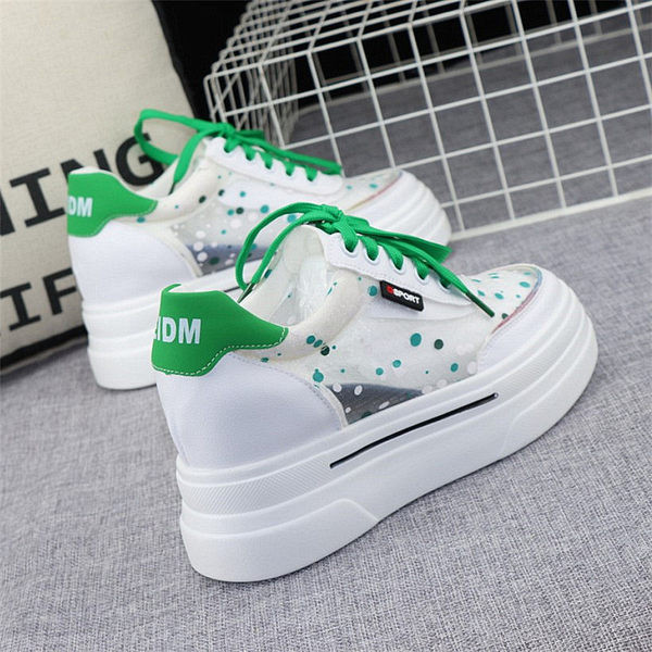 Ljetne tenisice s visokom platformom - prozračna tkanina na vezanje za žene