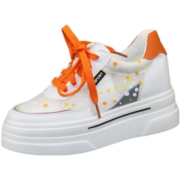 Ljetne tenisice s visokom platformom - prozračna tkanina na vezanje za žene