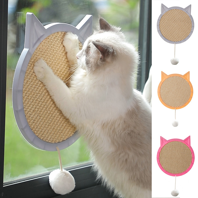 Φυσικό Sisal Scratcher Cat Scratcher Pad Scratching Pocket Scratching Post with βεντούζα Toy Cat Toy Claw Care Pad Grinding