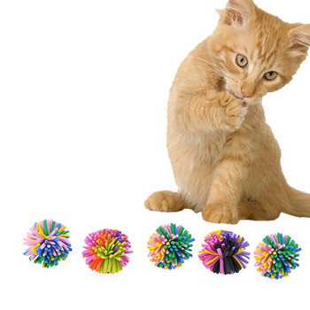 5 τεμάχια/συσκευασία Πλαστικά πολύχρωμα παιχνίδια για γάτες Παιχνίδια με μπάλα κυνηγιού για κατοικίδια για γατάκι αστείο παιχνίδι με μπάλα φούσκα παιχνίδι για κατοικίδια προμήθειες YH-460875