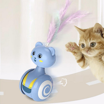 Αυτόματα παιχνίδια για γάτες Παιχνίδια με ποτήρι Διαδραστικά αστεία δοκάρια με ραβδί φτερού με γρατσουνιές-αντίσταση σύλληψης γάτας Αξεσουάρ Προμήθειες για κατοικίδια