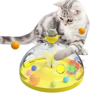 Interaktív torony macska játék lemezjátszó labda játék macska cica kötekedő puzzle kincsesláda játék kisállat tréning kellékek