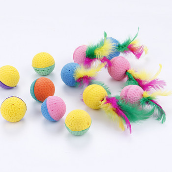 5 бр. Котешка играчка Cat Latex Balls Set Elastic Interactive Cat Foam Ball Toys for Cat Kitten Bite Ball Cat Accessories Random Color