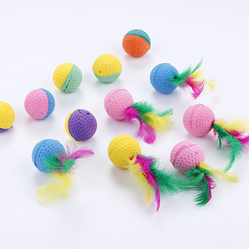 5 бр. Котешка играчка Cat Latex Balls Set Elastic Interactive Cat Foam Ball Toys for Cat Kitten Bite Ball Cat Accessories Random Color