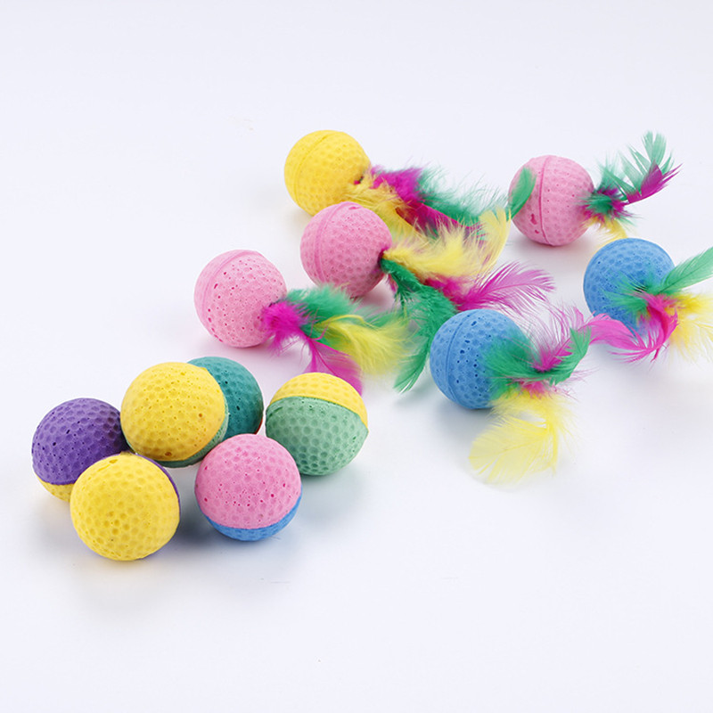 5 τμχ Σετ μπάλες λατέξ γάτας παιχνίδι γάτας Ελαστικά Διαδραστικά παιχνίδια με μπάλες από αφρό γάτας για γάτες Αξεσουάρ τυχαίου χρώματος μπάλα γατούλας γατάκι