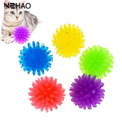 10 бр. Забавна топка за котка Hedgehog Ball Cat Toys Creative Colorful Stretch Plastic Ball Interactive Cat Soft Spiky Cat Toy Зоомагазини