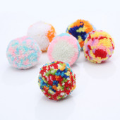 Пухкав мек помпон Плюшена топка Pom Poms 5 см Pompones Интерактивни плюшени домашни котки Играчка за хвърляне Котешки консумативи за забавление Dropshipping