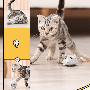 Διαδραστικά παιχνίδια για γάτες ηλεκτρονικά ποντίκια Παιχνίδια για κατοικίδια για γάτες που παίζουν παιχνίδι USB Επαναφορτιζόμενα παιχνίδια για γατάκια με αξεσουάρ για φτερά γάτα