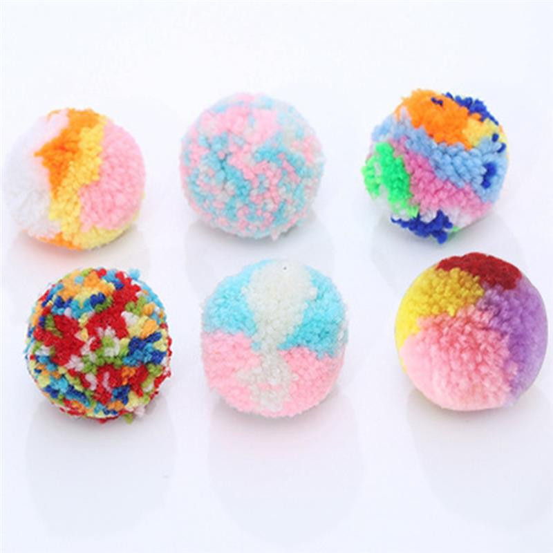 Dorakitten Jucării pentru pisici Rezistent la mușcături de pluș 6 bucăți colorat, moale, interactiv, pisicuță, minge de mestecat, jucării pentru animale de companie, accesorii pentru animale de companie