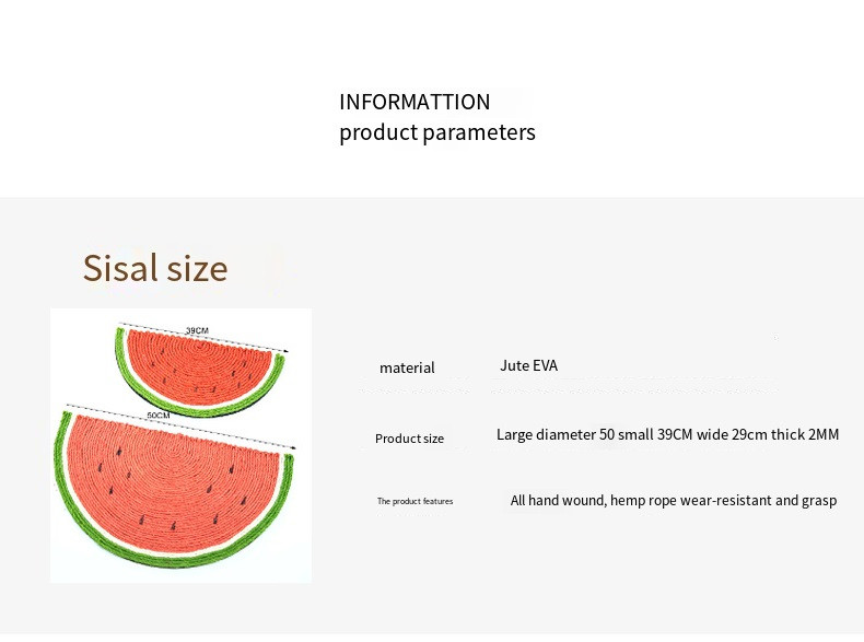 Daska za grebanje od lubenice od sisala Podloga za grebanje Igračka za mačke Kandža za brušenje