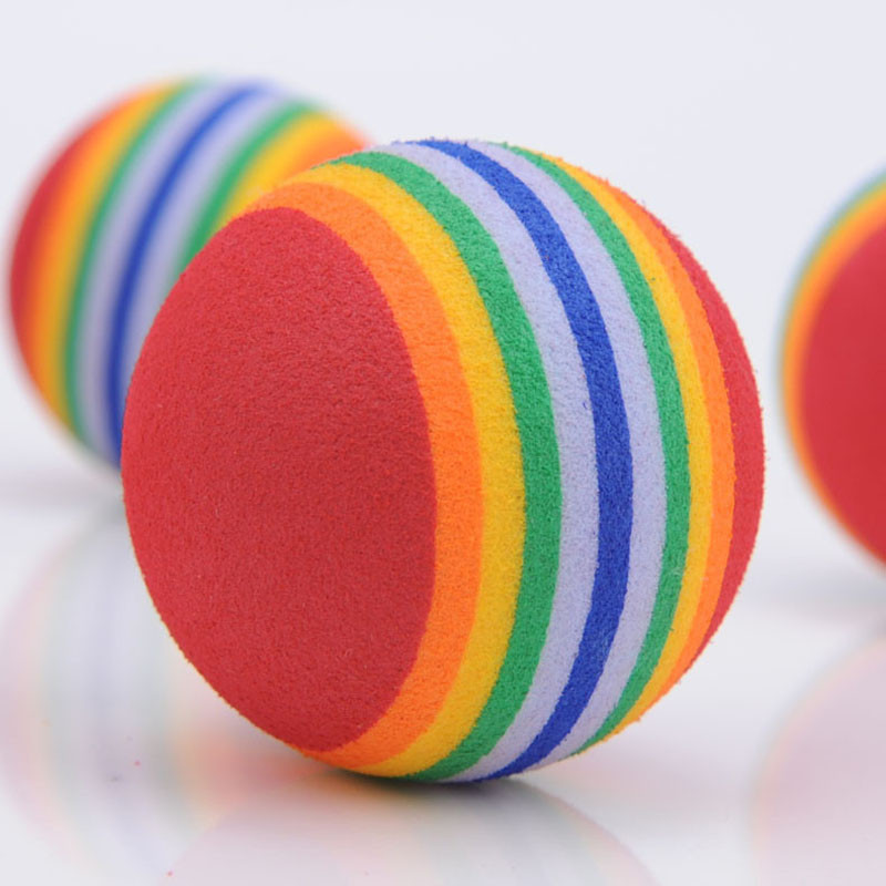 10 kom/lot Super Q Rainbow Ball igračka za kućne ljubimce, mačke, promjer 35 mm, EVA igračke za igranje za male mačke
