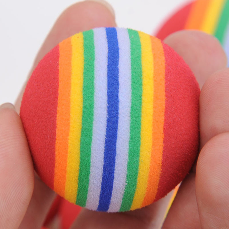 10 kom/lot Super Q Rainbow Ball igračka za kućne ljubimce, mačke, promjer 35 mm, EVA igračke za igranje za male mačke