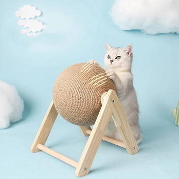 Cat Toy Διαδραστικό γάτα Scratcher Board Kitten Sisal Rope Ball Scratch Paws Τρίψιμο κατοικίδιων Ξύσιμο γάτες για παιχνίδια με ξύστρα