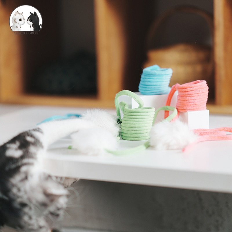 Palus kassimänguasi Lifting Motion Bouncy Ball Catnip Bell`iga Interaktiivne kassimänguasi Naljakas teleskoopnärimine Mängivad mänguasjad lemmikloomatooted