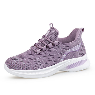 Γυναικεία αθλητικά παπούτσια casual που αναπνέουν με κορδόνια - από ύφασμα