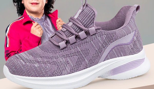 Γυναικεία αθλητικά παπούτσια casual που αναπνέουν με κορδόνια - από ύφασμα