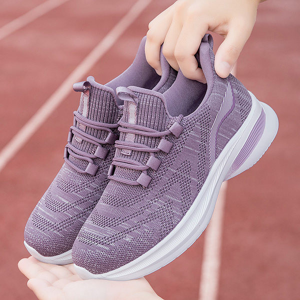 Γυναικεία αθλητικά παπούτσια casual που αναπνέουν με κορδόνια - από ύφασμα