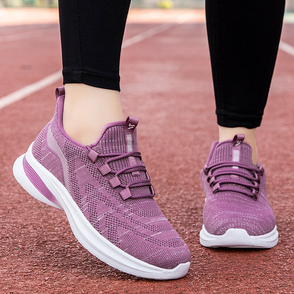 Γυναικεία αθλητικά παπούτσια casual που αναπνέουν με κορδόνια - από ύφασμα