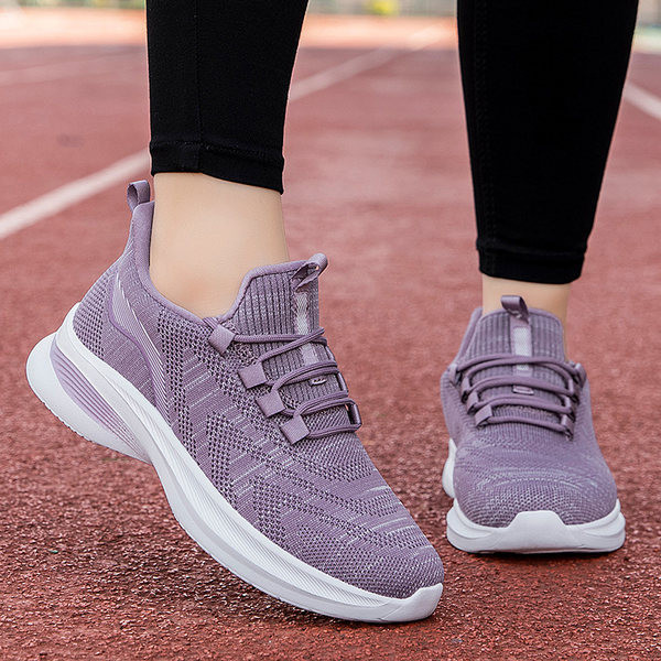Γυναικεία αθλητικά παπούτσια casual που αναπνέουν με κορδόνια - από ύφασμα