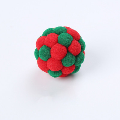 Pet Cat Toy Цветна ръчно изработена подскачаща топка Kitten Toys Плюшена камбанка Ball Mouse Toy Planet Ball Cat Toys Интерактивни консумативи за домашни любимци