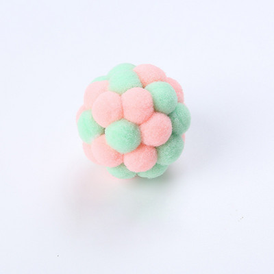 Pet Cat Toy Цветна ръчно изработена подскачаща топка Kitten Toys Плюшена камбанка Ball Mouse Toy Planet Ball Cat Toys Интерактивни консумативи за домашни любимци