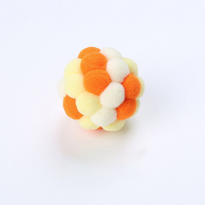 Pet Cat Toy Цветна ръчно изработена подскачаща топка Kitten Toys Плюшена камбанка Ball Mouse Toy Planet Ball Cat Toys Интерактивни консумативи за домашни любимци