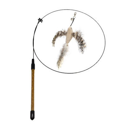 Simulare de pasăre interactivă pisică stick jucărie cu ventuză pasăre amuzantă cu pene pentru pisicuțe joaca urmărire exercițiu jucărie pentru pisici