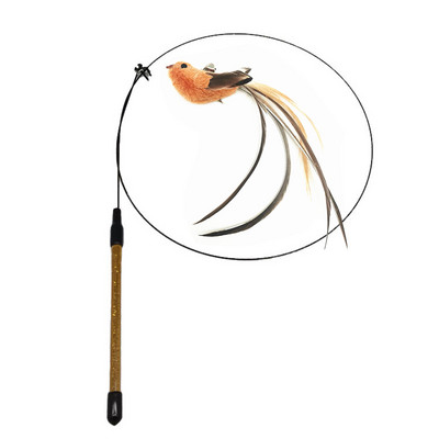 Simulare de pasăre interactivă pisică stick jucărie cu ventuză pasăre amuzantă cu pene pentru pisicuțe joaca urmărire exercițiu jucărie pentru pisici