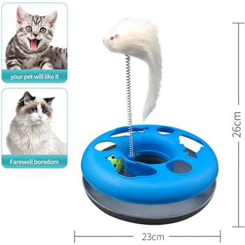 Αστεία παιχνίδια γάτας για γάτες εσωτερικού χώρου Διαδραστικά παιχνίδια για γατάκια τροχιές με ρολό με Catnip Spring παιχνίδι για κατοικίδια με ποντίκι Teaser μπάλες άσκησης