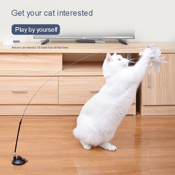 Pet Sucker Feather Toys For Cats Teaser Stick Small Bell Long Rod Bite Resistance Cat Toys Since The Hi Relieve Boredom Pet Toys