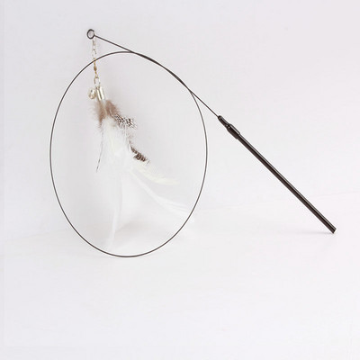 Jucării cu pene pentru ventuze pentru pisici Teaser Stick Clopoțel mic Tijă lungă Rezistență la mușcătură Jucării pentru pisici de la Hi Relieve Plictiseală Jucării pentru animale de companie