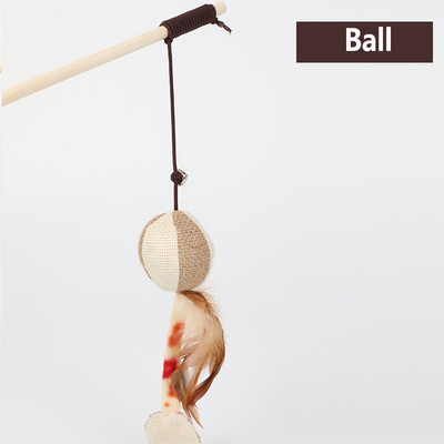 1 kom Funny Cat Stick Teaser Feather Toy Kitten Šareni štapić Cat Wand Toys Wood Pet Cat Interactive Stick Pribor za mačke za kućne ljubimce - Nasumično