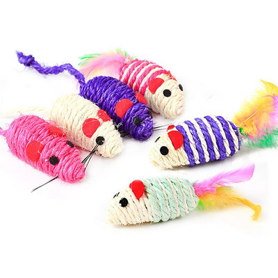 1Pc Cat Interactive Toy Stick Feather Wand With Small Bell Mouse Cage Toys Пластмасови Изкуствени Цветни Cat Teaser Toy Консумативи