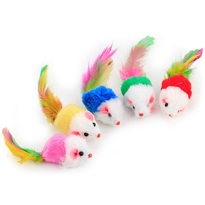 1Pc Cat Interactive Toy Stick Feather Wand With Small Bell Mouse Cage Toys Пластмасови Изкуствени Цветни Cat Teaser Toy Консумативи