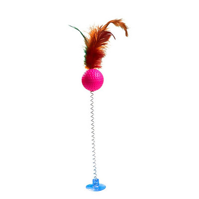 1Pc Cat Interactive Toy Stick Feather Wand With Small Bell Mouse Cage Toys Пластмасови Изкуствени Цветни Cat Teaser Toy Консумативи