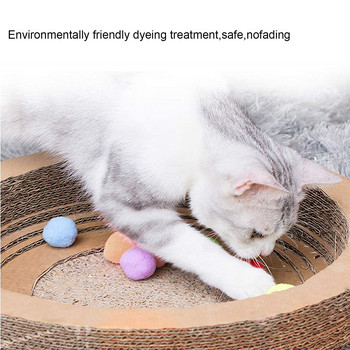Котешки помпони Цветни котешки играчки за домашни котки за улавяне на преследване, плюшени драскащи играчки за дъвчене на котенца, интерактивни играчки за котки