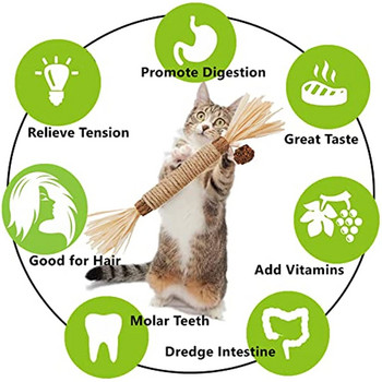 ATUBAN Cat Toys Silvervine Chew Stick, Kitten Treat Catnip Toy Kitty Natural Stuff with Catnip for Cleaning Teeth Indoor Dental