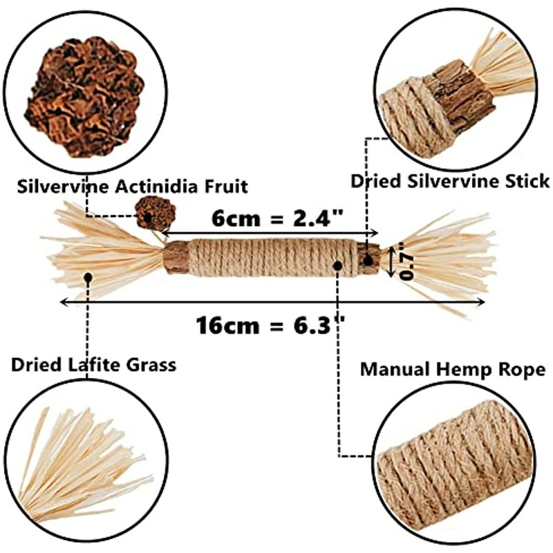 ATUBAN Cat Toys Silvervine Chew Stick,Kitten Treat Catnip Toy Kitty Φυσικά πράγματα με Catnip για καθαρισμό δοντιών εσωτερικού χώρου