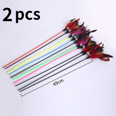 Hot Sale Igračke za mačke Nasumične boje Cat Stick Perje Cat Igračka s malim zvonom Kitten Mačka Interaktivne igračke Oprema za mačke Proizvodi za kućne ljubimce