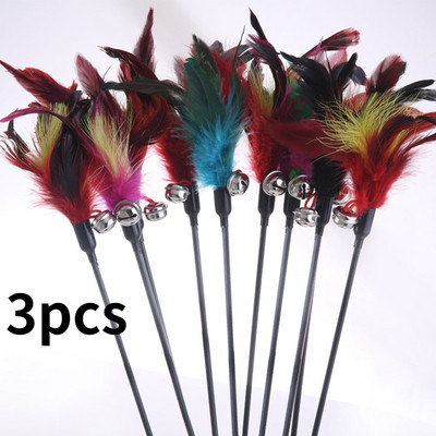 Hot Sale Igračke za mačke Nasumične boje Cat Stick Perje Cat Igračka s malim zvonom Kitten Mačka Interaktivne igračke Oprema za mačke Proizvodi za kućne ljubimce