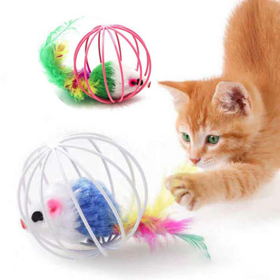 1 τεμ. Παιχνίδι για παιχνίδι Ραβδί φτερού με κουδούνι ποντικιού Κλουβί παιχνίδια Πλαστικά τεχνητά πολύχρωμα τρέιλερ για γάτες Παιχνίδι προμήθειες για κατοικίδια Αξεσουάρ για γάτες